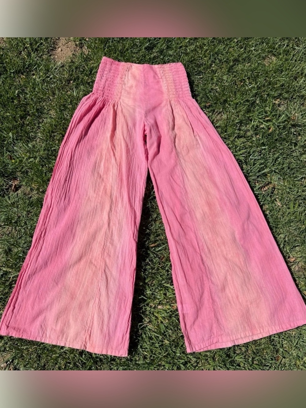 Amanda Bond x Johnny Was sheer tie-dye wide leg ombre pants swim coverup XS